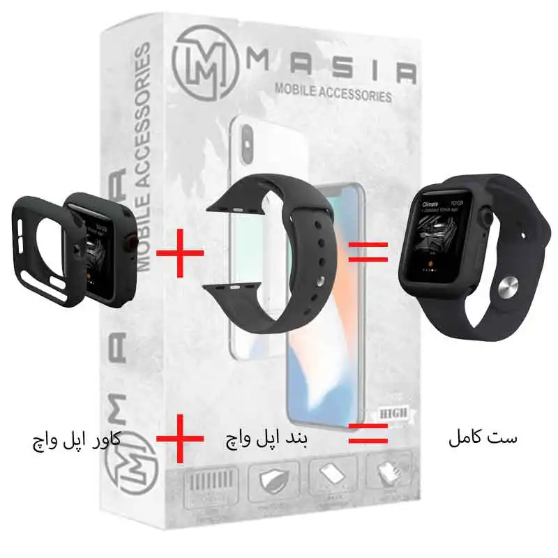 بند مسیر مدل SiLiC-M1 مناسب برای اپل واچ سری 7 / 8 / SE2021 سایز 41 میلی متری به همراه کاور