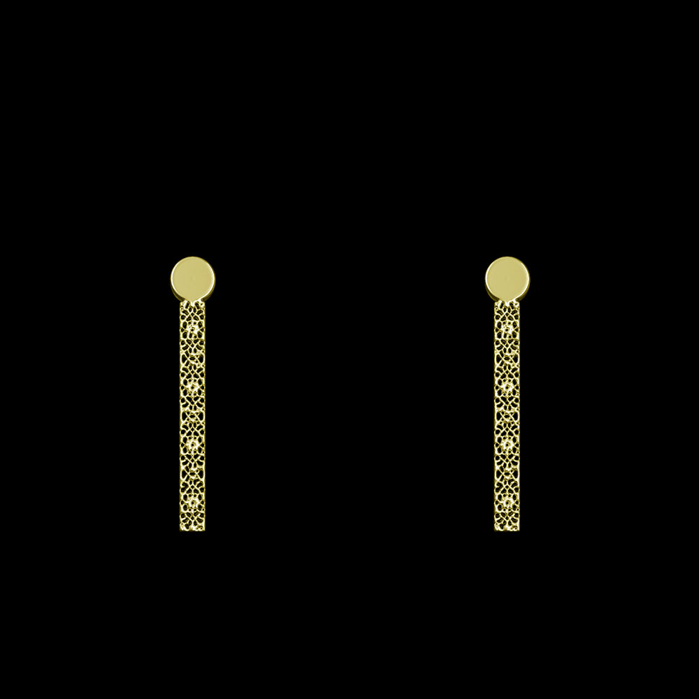 گوشواره طلا 18 عیار زنانه مدوپد مدل هندسی کد GA1-13915