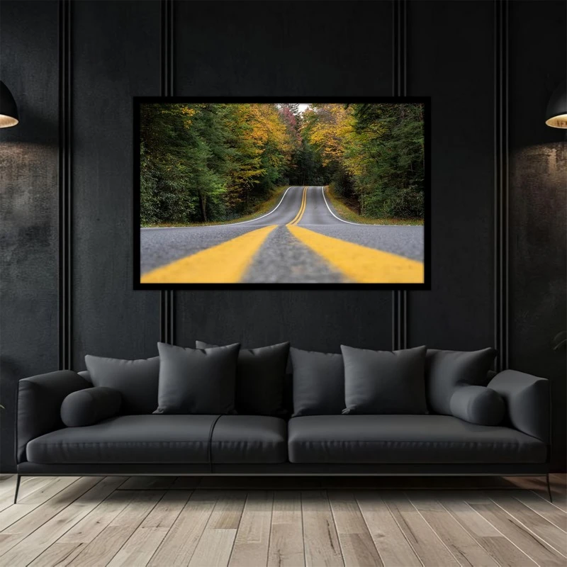 تابلو بکلیت طرح منظره طبیعت جاده جنگلی مدل B-bu5120