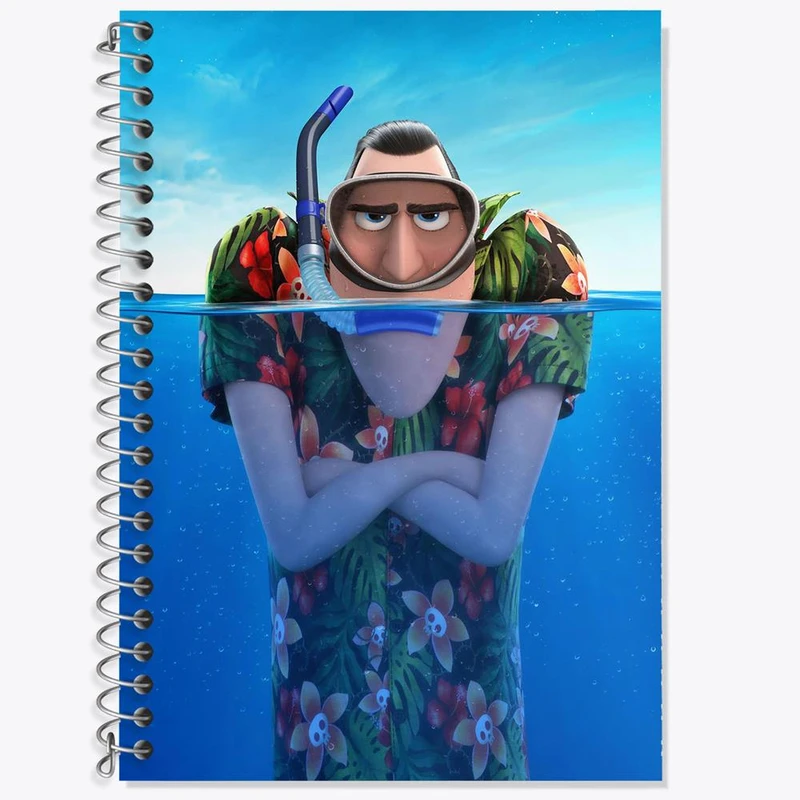 دفتر زبان 50 برگ خندالو مدل سه خط طرح هتل ترانسیلوانیا Hotel Transylvania کد 3737