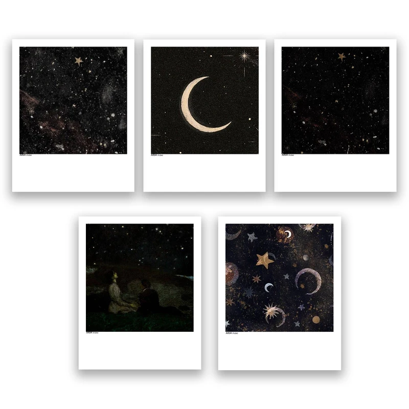 آویز تزیینی عرش مدل هنری آسمان شب کد Asa810 مجموعه پنج عددی