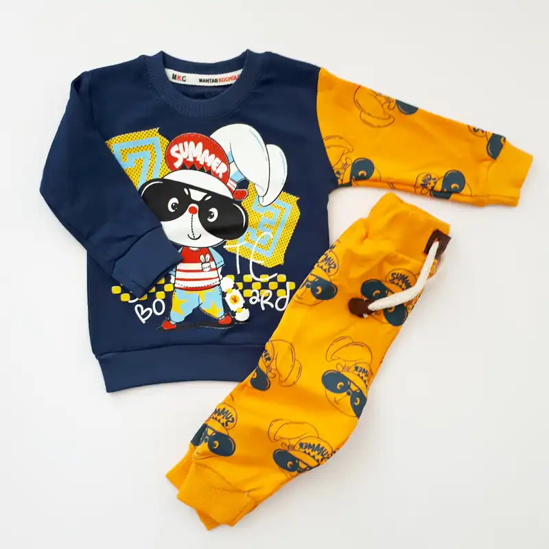 ست سویشرت و شلوار نوزادی مدل خرگوش عینکی