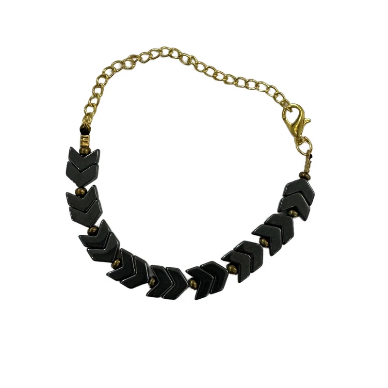 دستبند دخترانه مدل مهره ای حدید طرح فلش کد 10