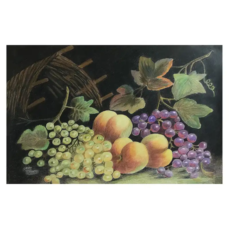 نقاشی مدادرنگی مدل میوه نوبرانه