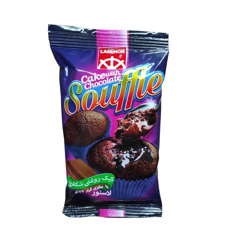 کیک روغنی شکلاتی با کرم کاکائو لاسنور - 95 گرم