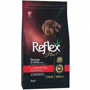 غذای سگ نابالغ رفلکس پلاس مدل Reflex Lamb and Rice وزن 3 کیلوگرم