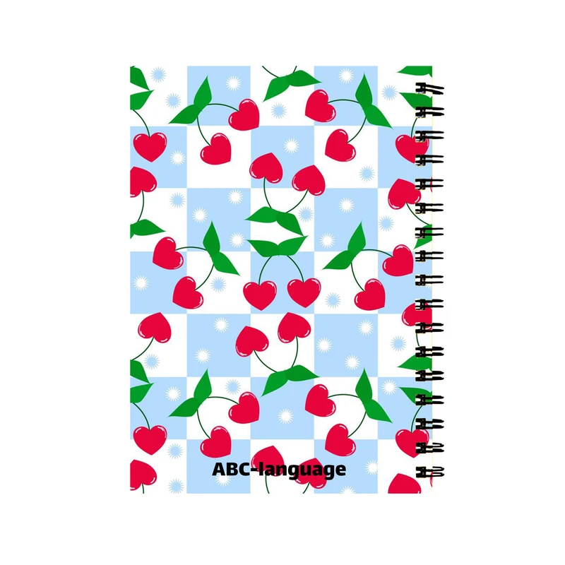 دفتر زبان 60 برگ مدل گیلاس قلبی فانتزی کد 55