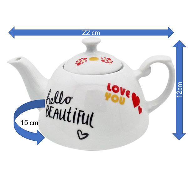 قوری مدل میخک کد 11194xLoveyouBeutiful گنجایش 900 میلی لیتر