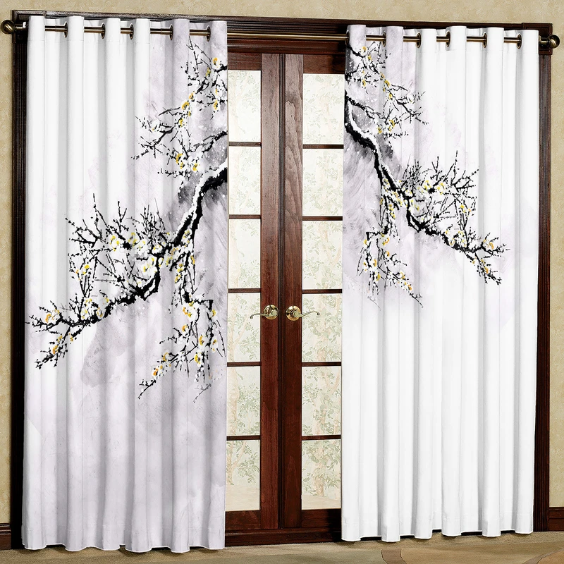 پرده مدل شاخه درخت مخمل پانچی کد 1122L سایز 140x280 سانتی متر