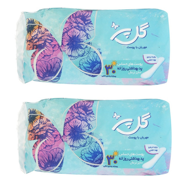 پد بهداشتی روزانه گل پر مدل پروانه بسته 2 عددی