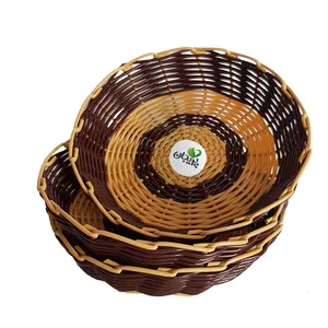 سبد حصیربافی پریجان مدل P-01 مجموعه 3 عددی