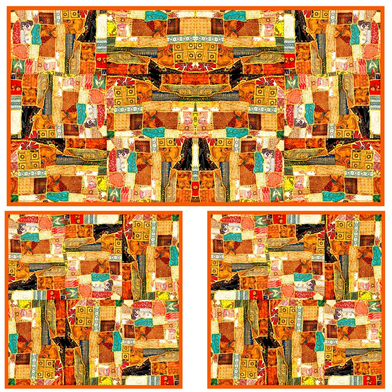 ست رومیزی سه تکه طرح چهل تکه کد9939