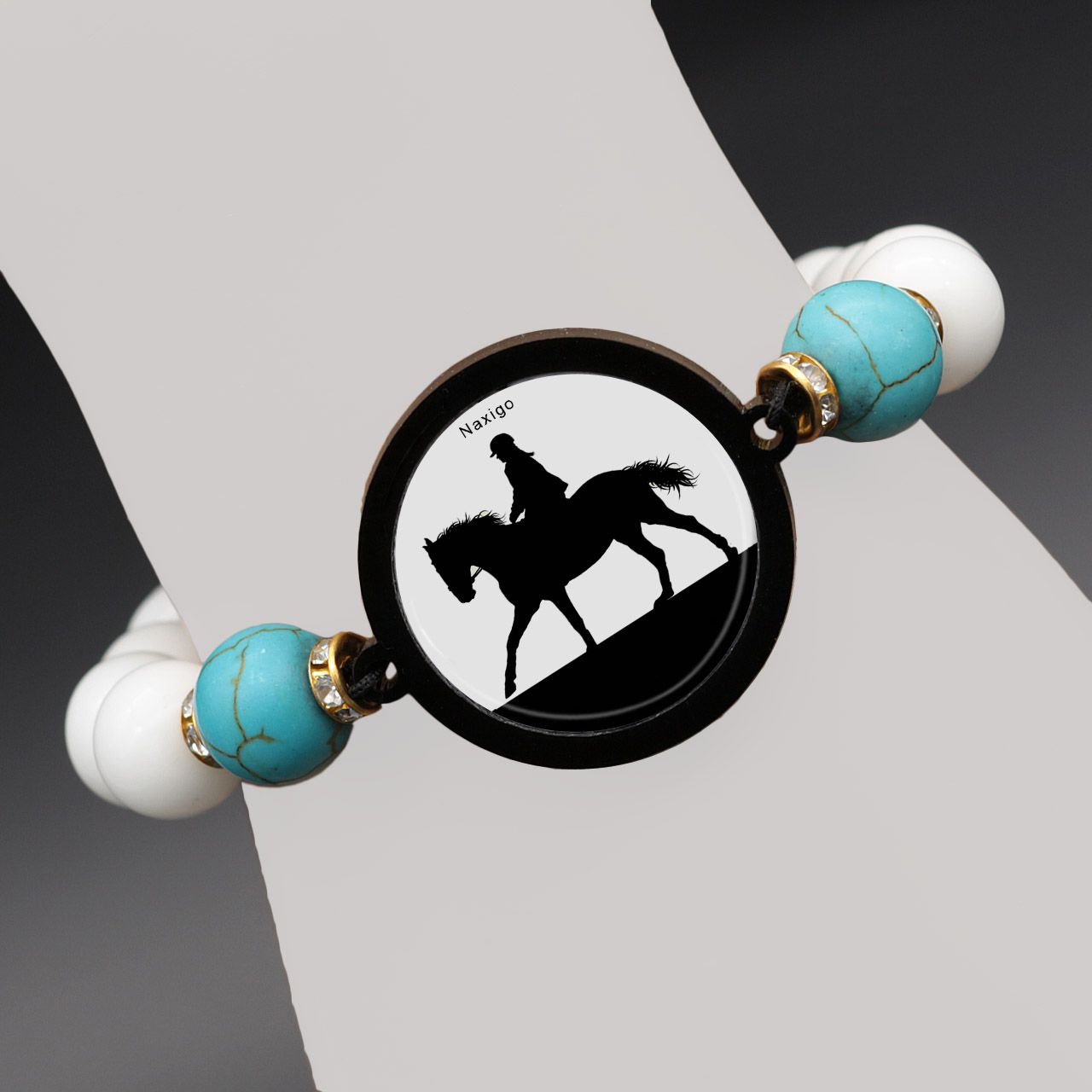 دستبند زنانه ناکسیگو طرح اسب سواری کد BR4011 -  - 7