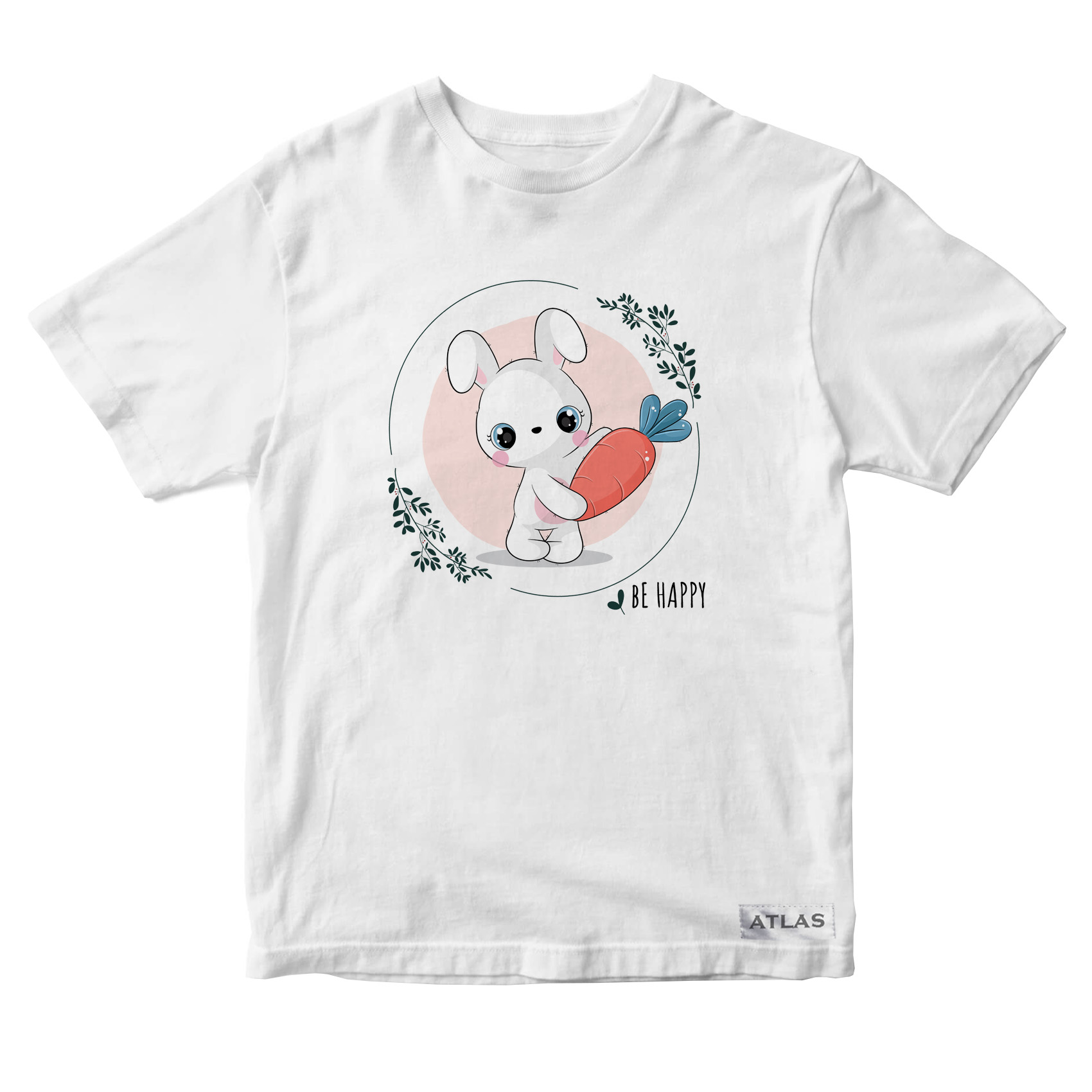تی شرت آستین کوتاه دخترانه مدل خرگوش کد SH006 رنگ سفید
