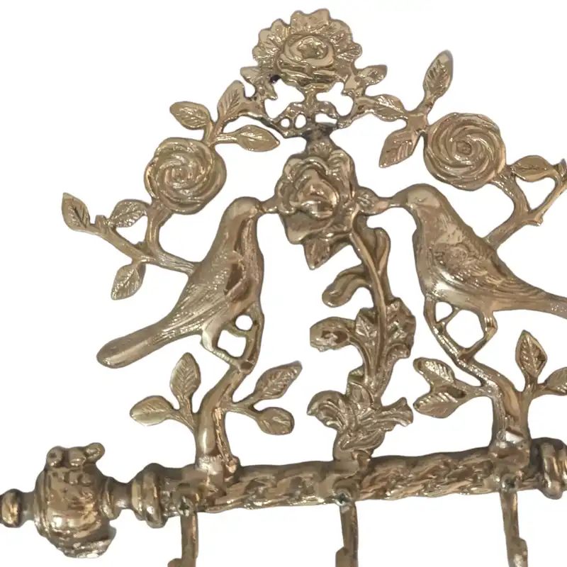 جاکلیدی برنجی مدل گل و بلبل کد H-2044