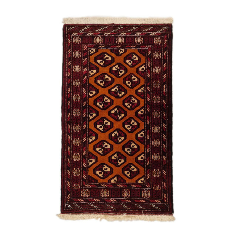 فرش دستبافت یک و نیم متری طرح ترکمنی کد 140265