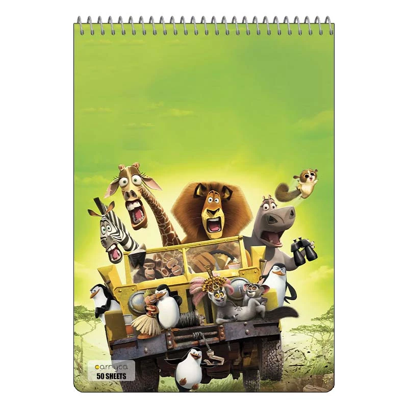 دفتر نقاشی 50 برگ سیمی کارنیکا طرح ماداگاسکار Madagascar کد 73963