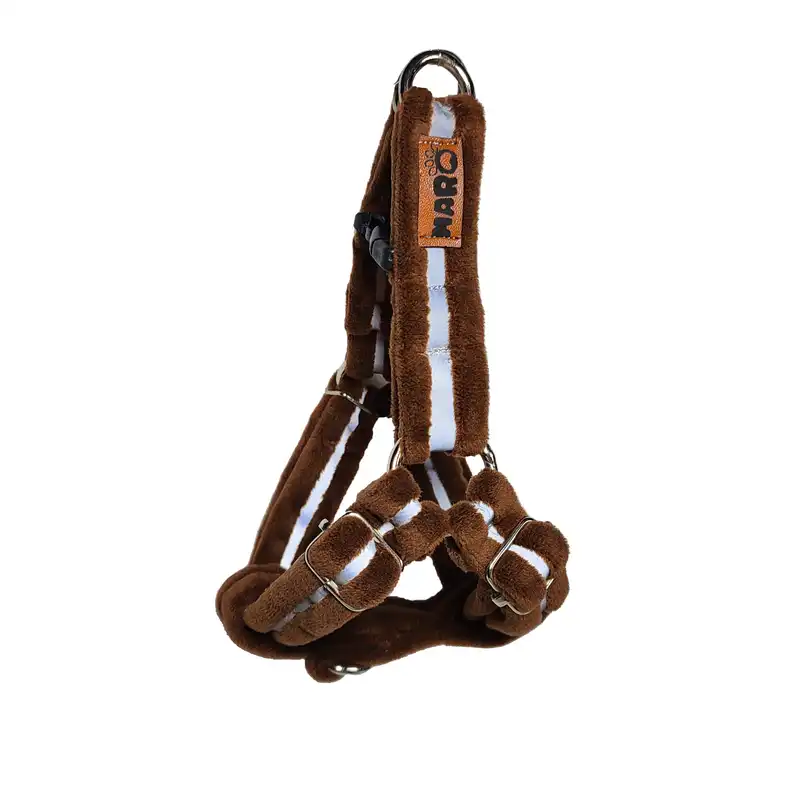 قلاده و بند قلاده سگ و گربه طرح مخملی مدل شبرنگی کد s03