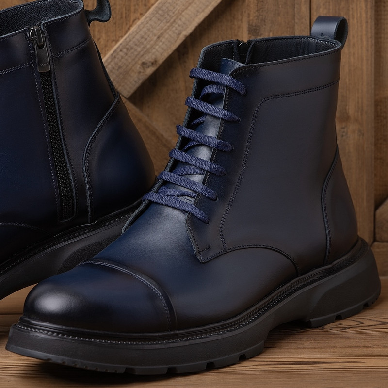 نیم بوت مردانه مدل A-A کد دیتونا-4806 رنگ سرمه ای