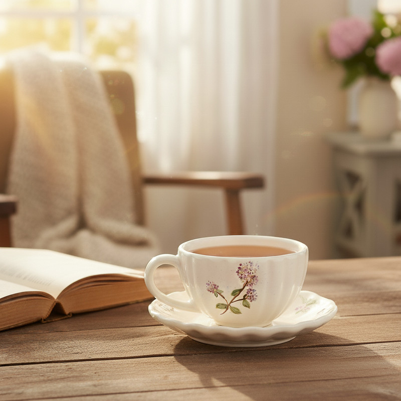 فنجان و نعلبکی آوای دل مدل گل پونه