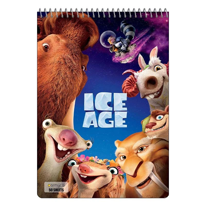 دفتر نقاشی 50 برگ سیمی کارنیکا طرح عصر یخبندان Ice Age کد 26072