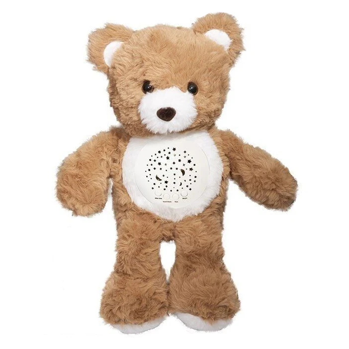 عروسک مدل خرس طرح موزیکال چراغدار کد KC-7 ارتفاع 33 طول 25 سانتی متر