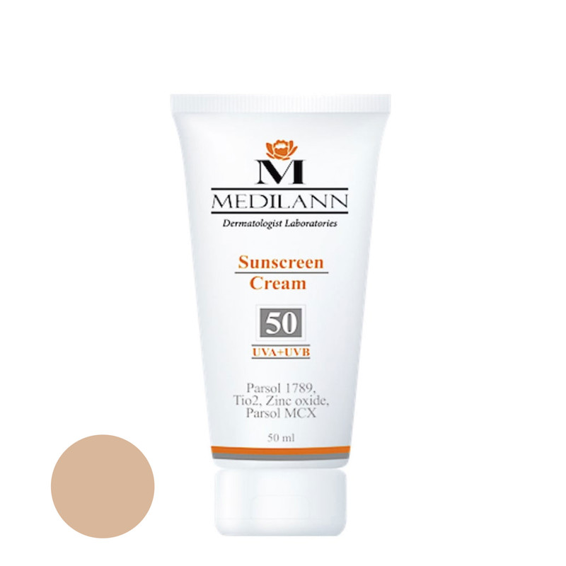 کرم ضد آفتاب رنگی مدیلن SPF50 مناسب پوست های خشک حجم 50 میلی لیتر کرم ضد آفتاب رنگی مدیلن SPF50 مناسب پوست های خشک حجم 50 میلی لیتر