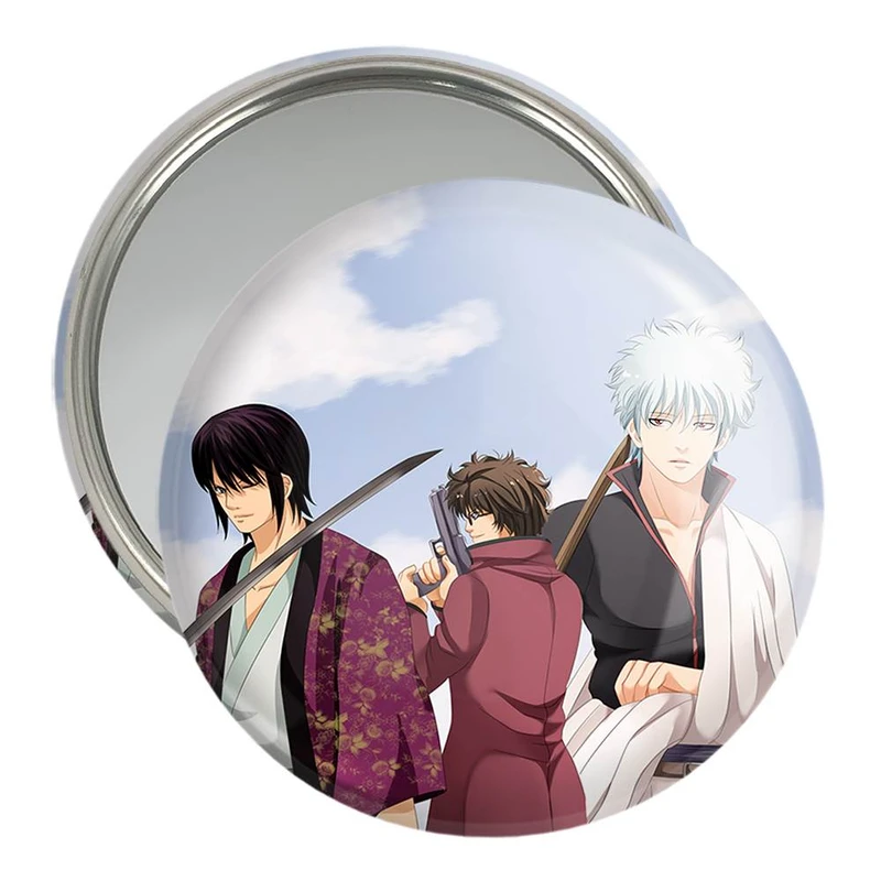 آینه جیبی خندالو مدل گینتوکی و شینوسکه و دوستان انیمه گینتاما  کد 12949