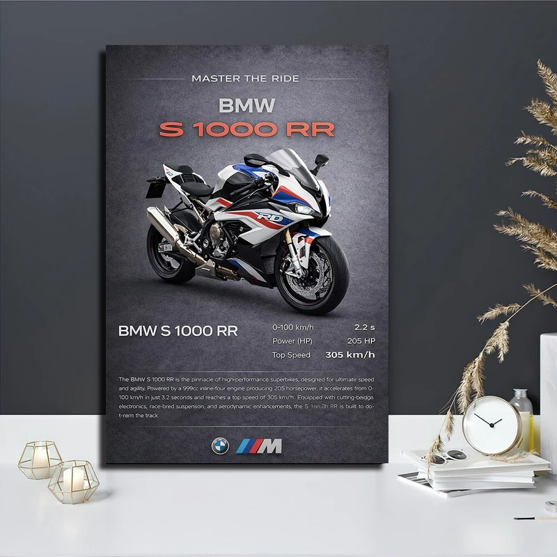 تابلو شاسی بکلیت طرح موتور BMW S1000RR مدل SH-S10717 