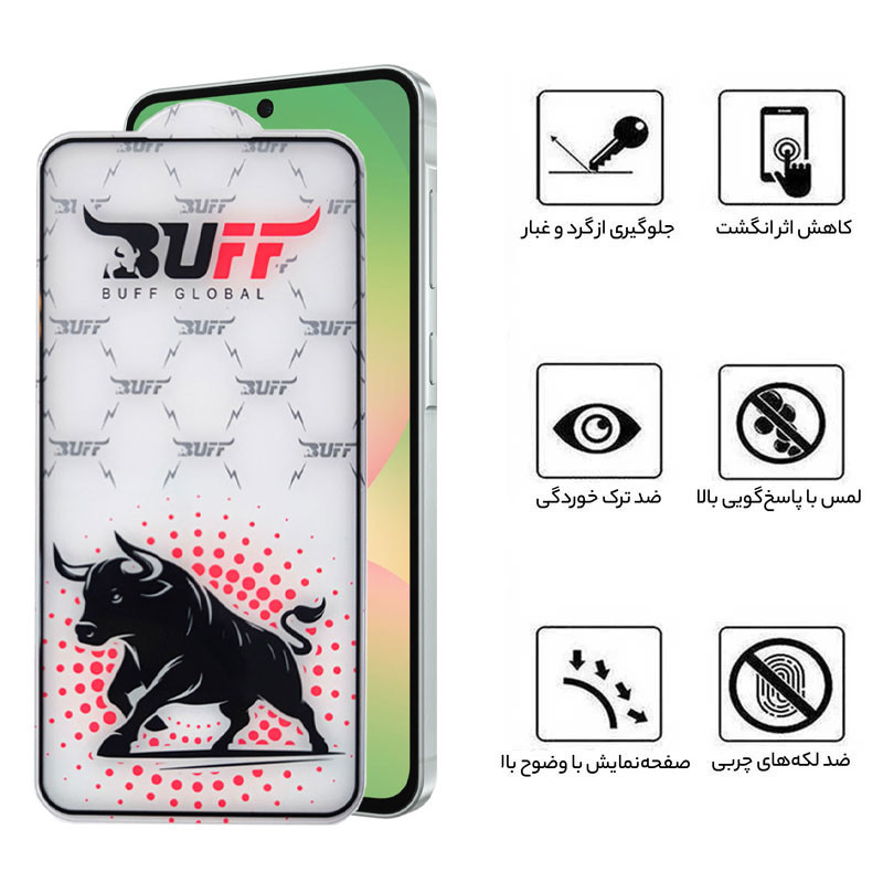 محافظ صفحه نمایش بوف مدل Black Fighter مناسب برای گوشی موبایل سامسونگ Galaxy A57 / S25 Fe