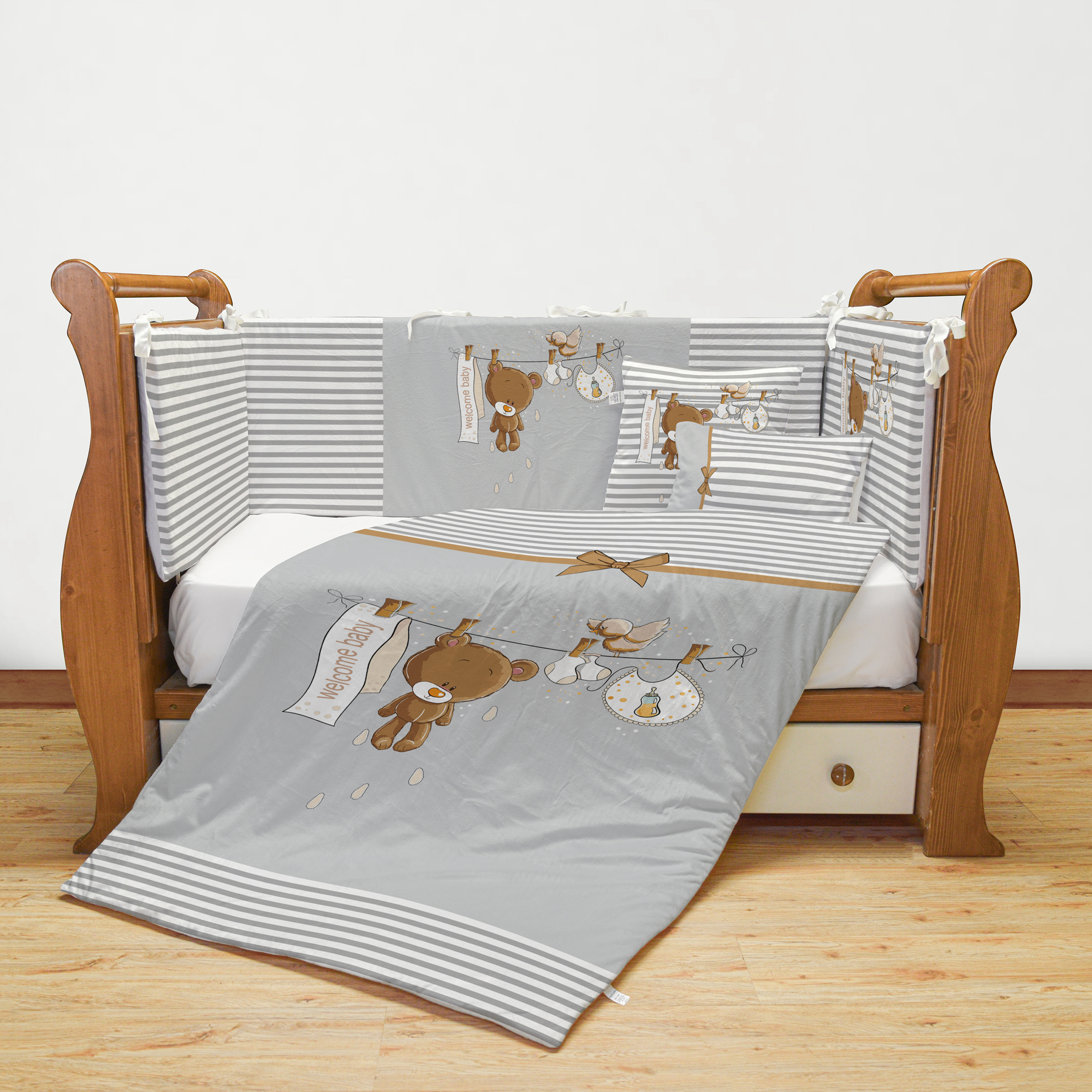 سرویس روتختی 7 تکه کودک مامزکیوتی مدل خرس بندرخت SK62