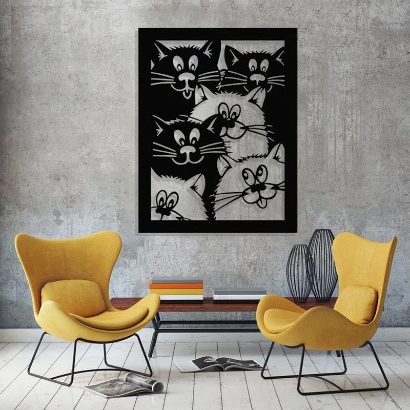 استیکر مدل چوبی طرح گربه