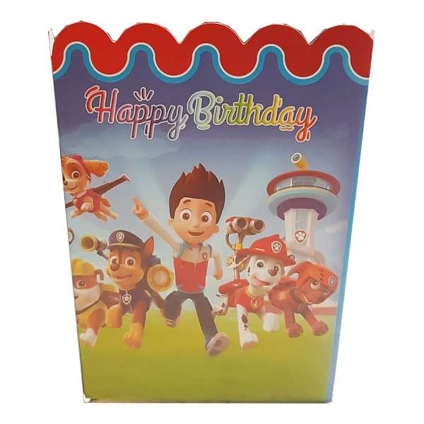 ظرف یکبار مصرف پاپکورن مدل paw patrol بسته 10 عددی