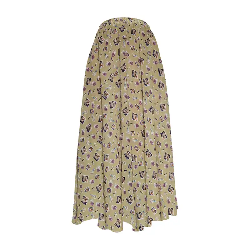 دامن کلوش زنانه مدل H10 رنگ قهوه‌ای روشن