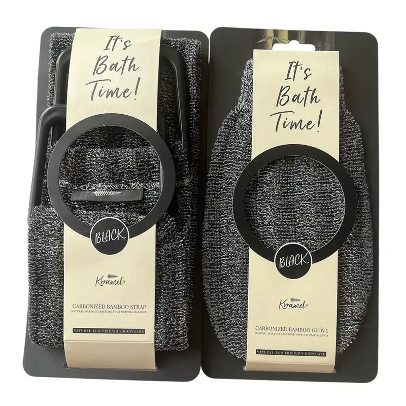 لیف ماساژ کارامل مدل CARBONIZED BAMBOO GLOVE بسته 2عددی