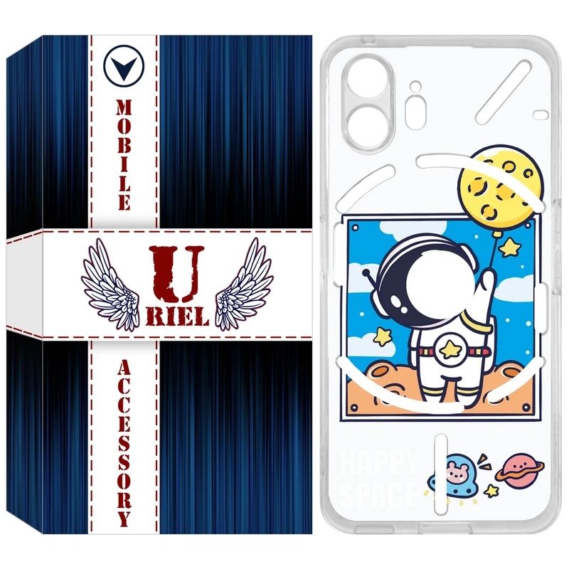 کاور یوریل مدل Clear کد 7 طرح فضانورد مناسب برای گوشی موبایل ناتینگ فون Nothing Phone 2