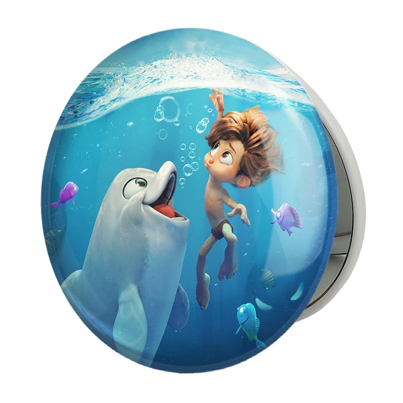 آینه جیبی خندالو طرح انیمیشن پسر دلفینی مدل تاشو کد 26706 