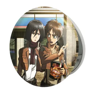 آینه جیبی خندالو طرح میکاسا و ارن انیمه اتک آن تایتان Attack on Titan مدل تاشو کد 11004 