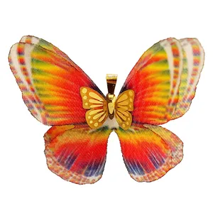 آویز گردنبند طلا 18 عیار زنانه مدل پروانه کادویی طلای رز کد 56-180