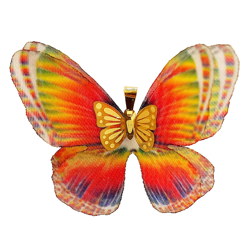 آویز گردنبند طلا 18 عیار زنانه مدل پروانه کادویی طلای رز کد 56-180