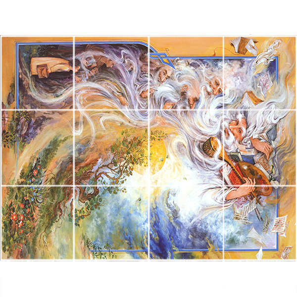   تایل سقفی آسمان مجازی طرح مینیاتوری کد ST 6002-12 سایز 60x60 سانتی متر مجموعه 12 عددی