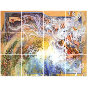 تایل سقفی آسمان مجازی طرح مینیاتوری کد ST 6002-12 سایز 60x60 سانتی متر مجموعه 12 عددی