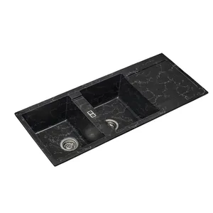 سینک ظرفشویی گرانیت توکار دو لگنه ای ال کا مدل ELK-SG5-M-SE