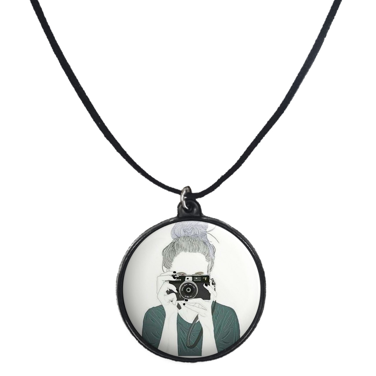 گردنبند پرمانه طرح عکاس کد pmb.5223 مدل دو طرفه