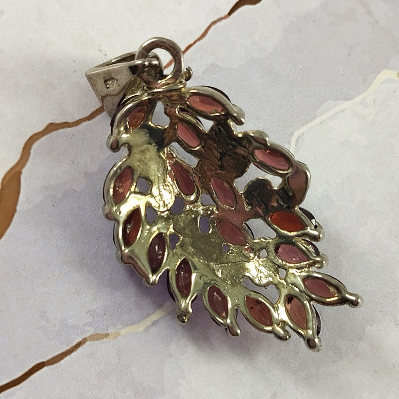 آویز گردنبند نقره زنانه سلین کالا مدل یاقوت سرخ کد 04