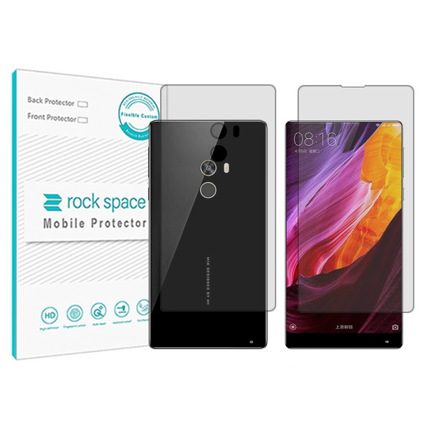 محافظ صفحه نمایش شفاف راک اسپیس مدل HyGEL مناسب برای گوشی موبایل شیائومی Mi Mix 2 به همراه محافظ پشت