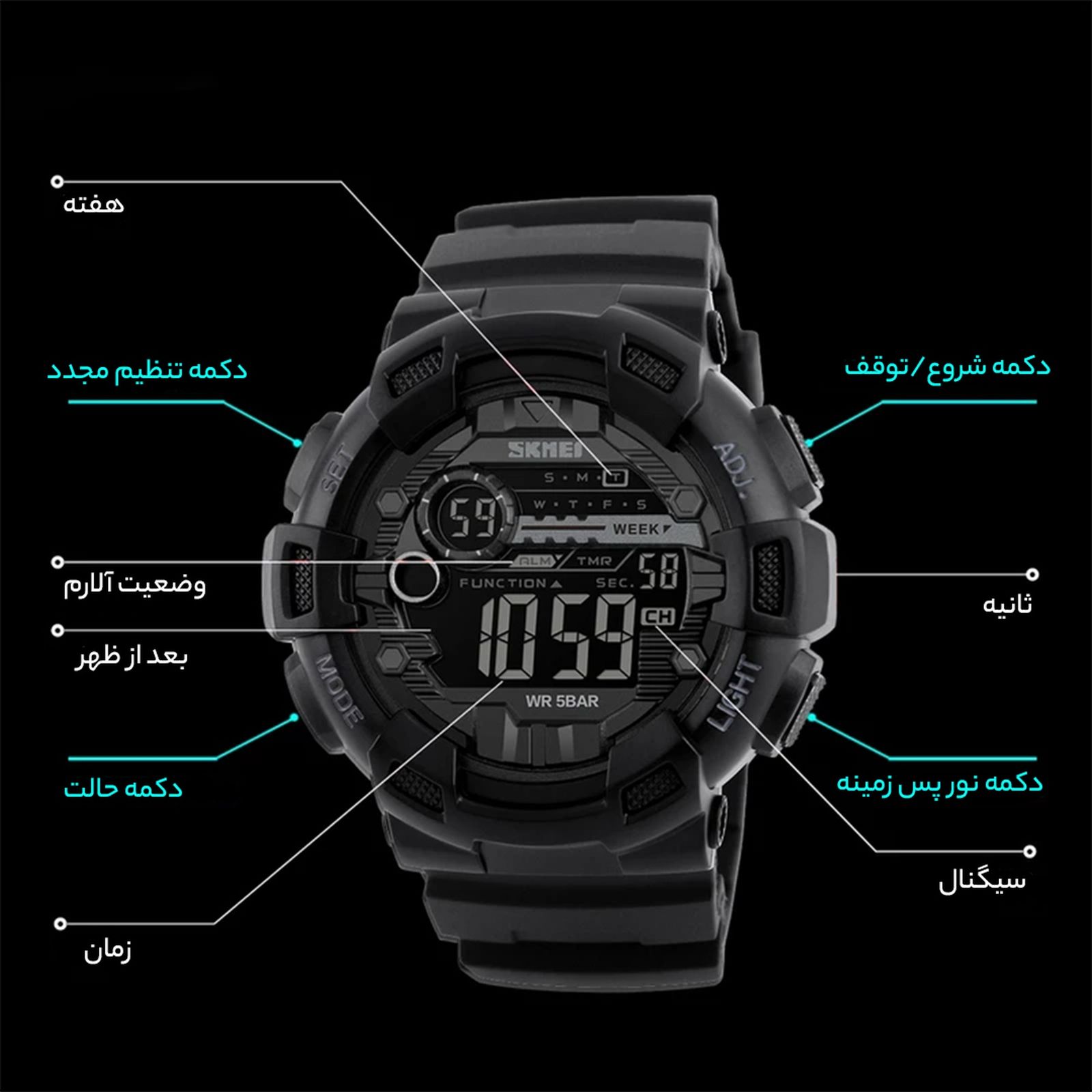 ساعت مچی دیجیتال مردانه اسکمی مدل 1243M-N2 -  - 8