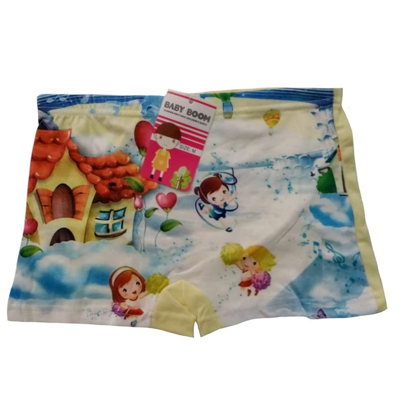 شورت دخترانه مدل کلبه رنگ زرد