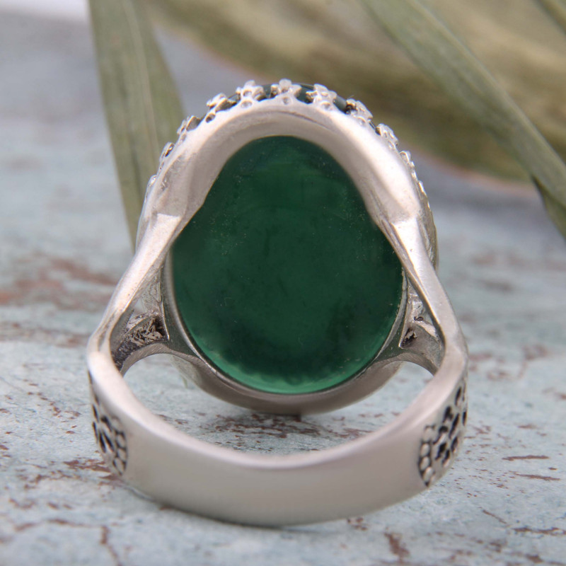 انگشتر نقره مردانه بازرگانی میلادی مدل رکاب سیلندری عقیق خطاطی کد AM_4195