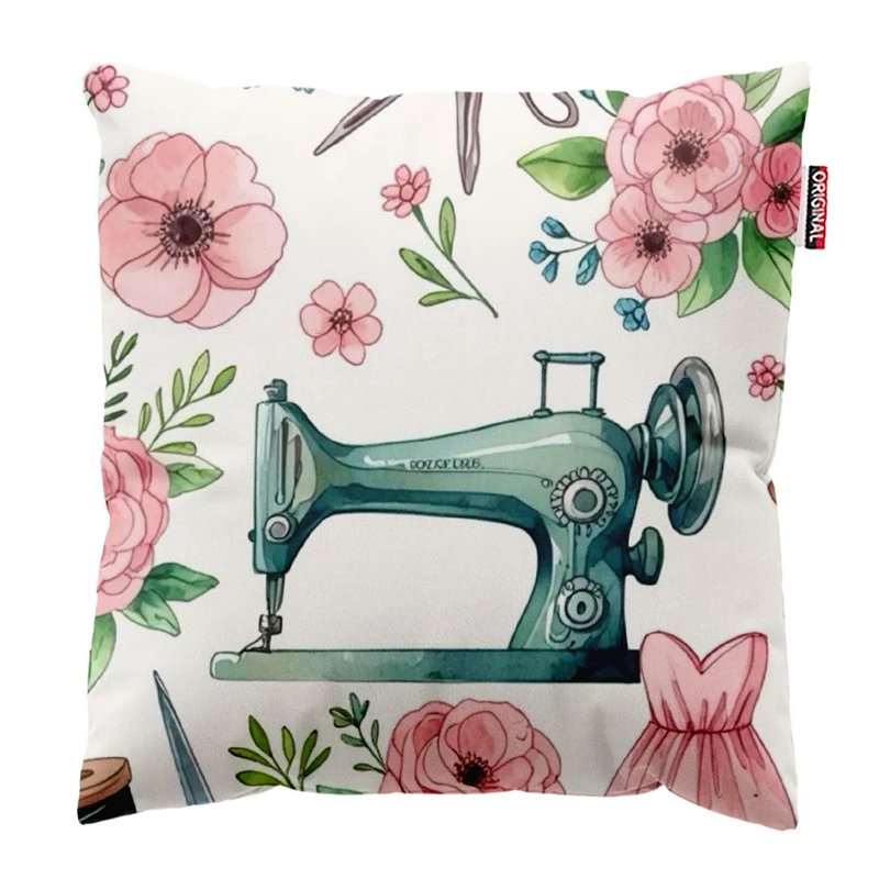  کوسن پاد آفرین طرح گل و خیاطی کد 2088 سایز 30*30 سانتی متر